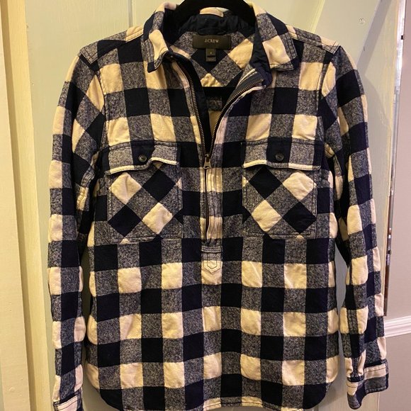 J. Crew Tops - J Crew Quarter Zip Flannel